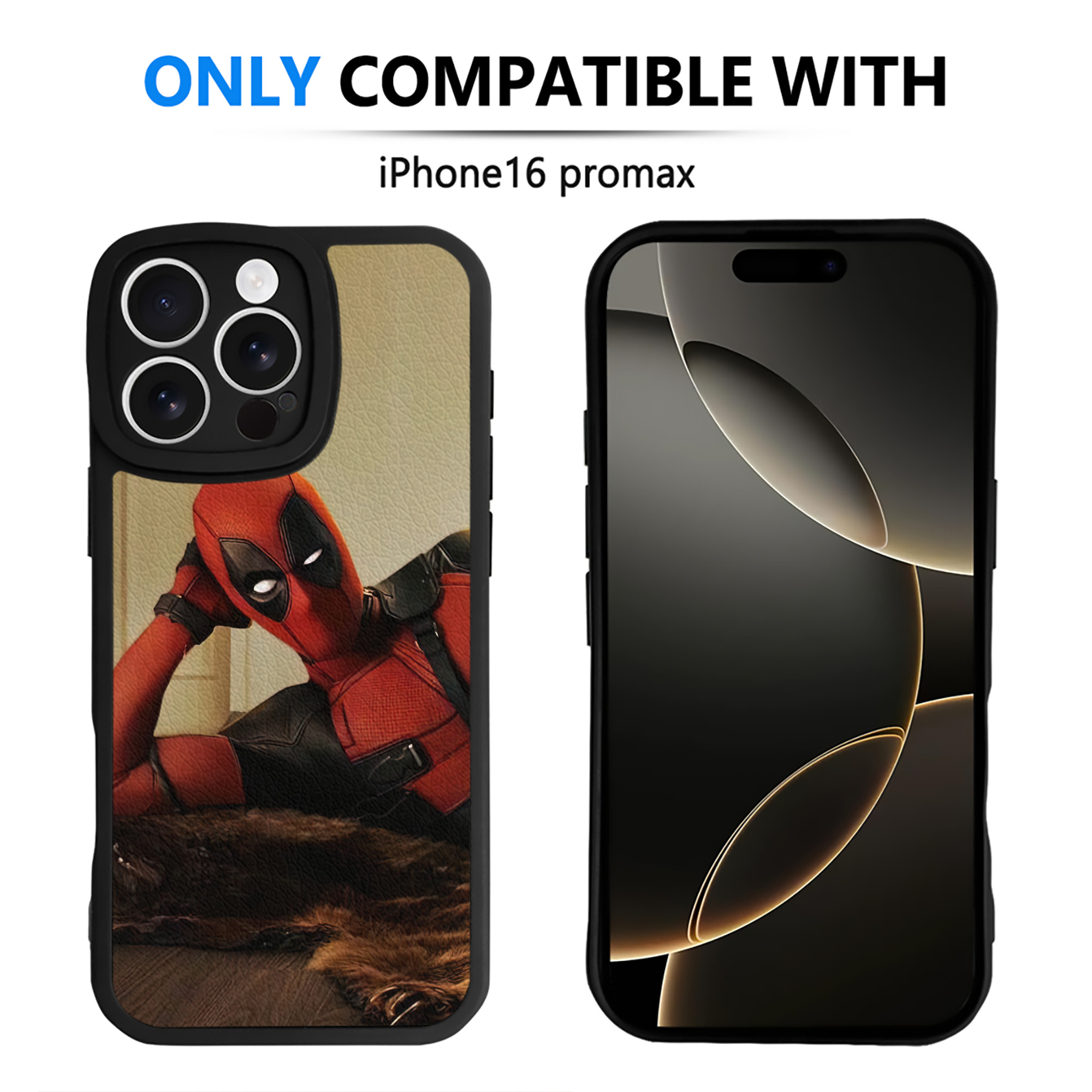 （画像用） Deadpool デッドプール 【iPhone 16シリーズ対応】シリコンスマホケース（レザー調） 材質：シリコン